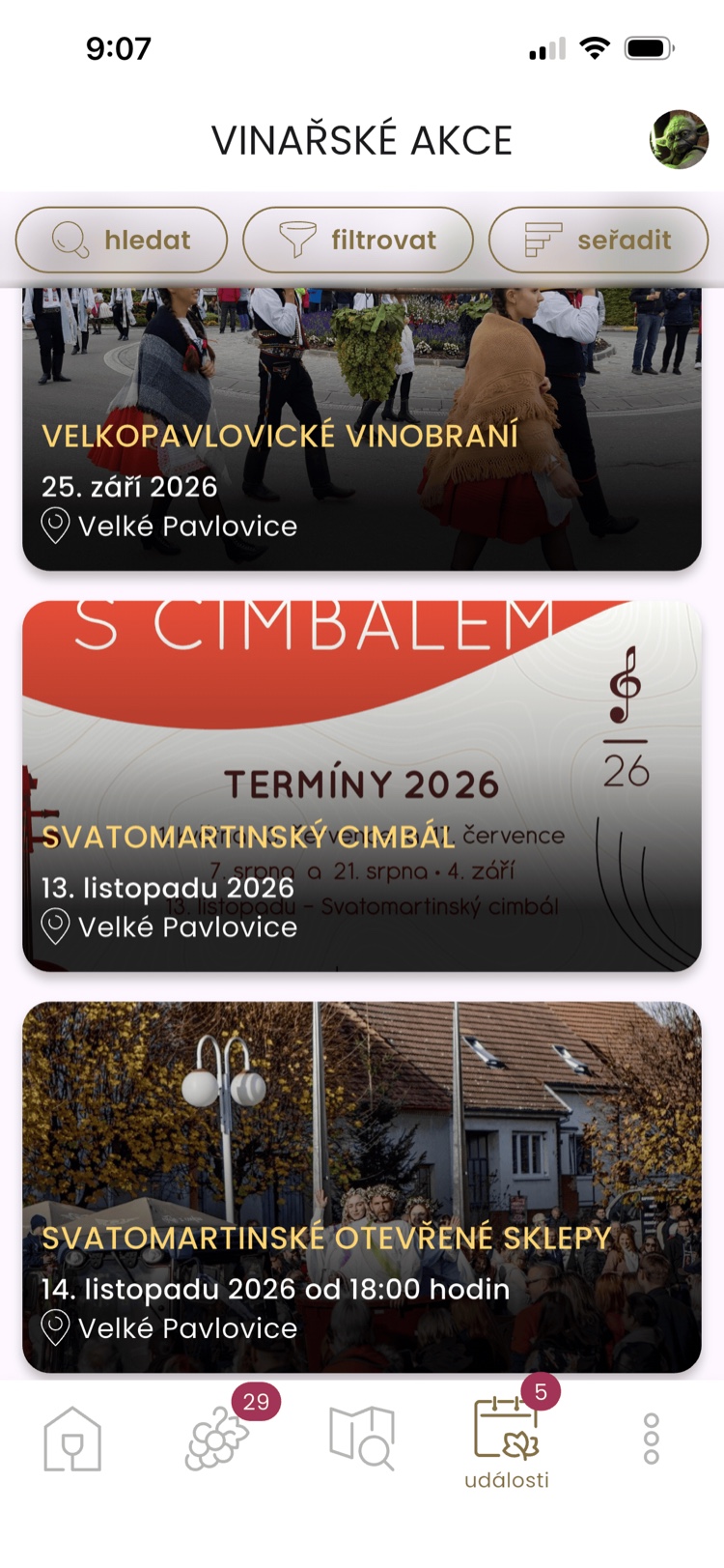 Seznam vinařských akcí a vinobraní