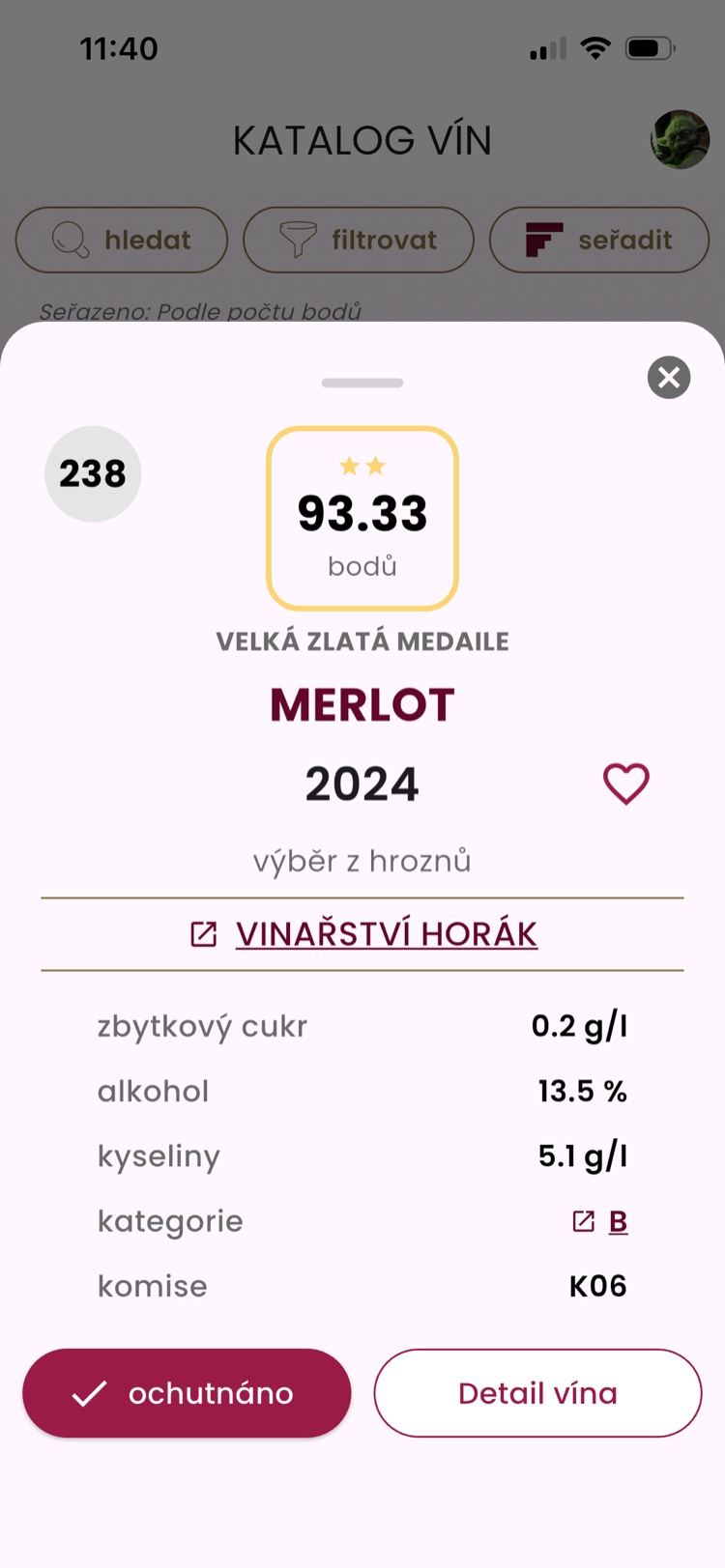 Ochutnání a hodnocení vína na koštu